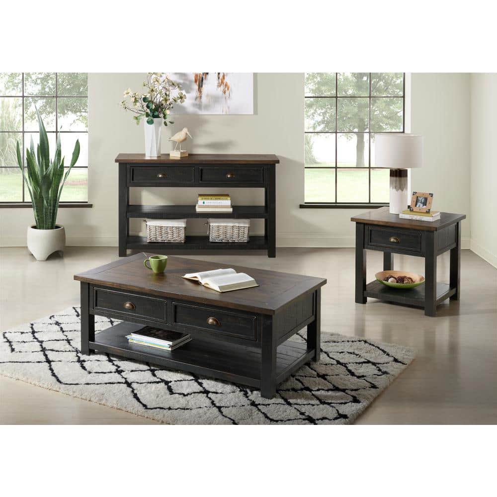 Monterey Dark Wood Rectangular Cocktail Table with Storage