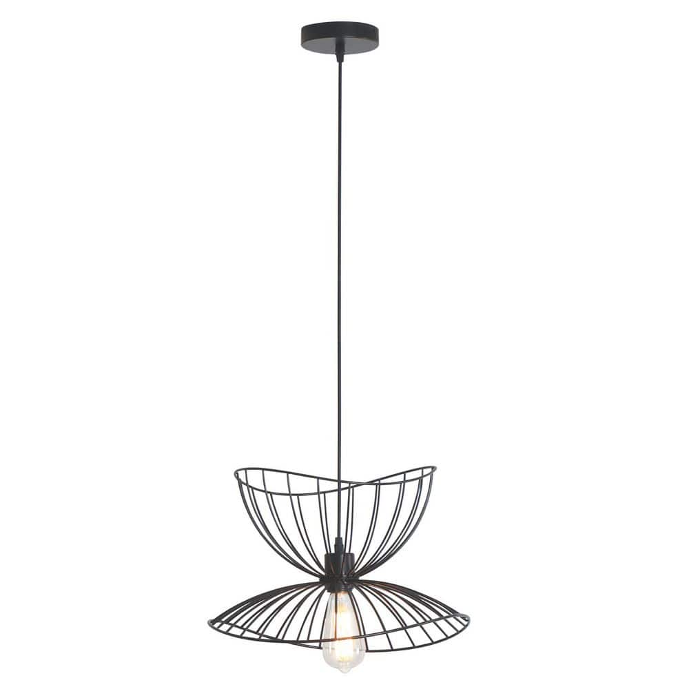 60-Watt 1 Light Farmhouse Black Hanging Pendant Light for Kitchen Island Dining Room Foyer, with E26 Bulb Base price history on PriceWatchPro