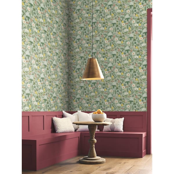 Herb Garden Sage Botanical Premium Peel and Stick Wallpaper