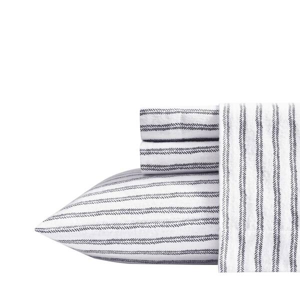 ED-Ellen DeGeneres Striped Chevron 3-Piece Gray Cotton Flannel Twin XL ...