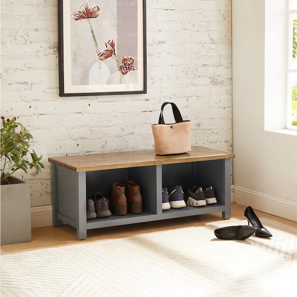 Unbranded Toby Grey Entryway Dining Bench 42 in.