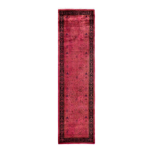 Overdyed Pink 2 ft. 7 in. x 9 ft. 9 in. Wool Indoor Area Rug