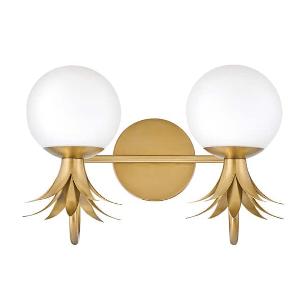 HINKLEY - Palma 14.75 in. 2-Light Heritage Brass Vanity Light