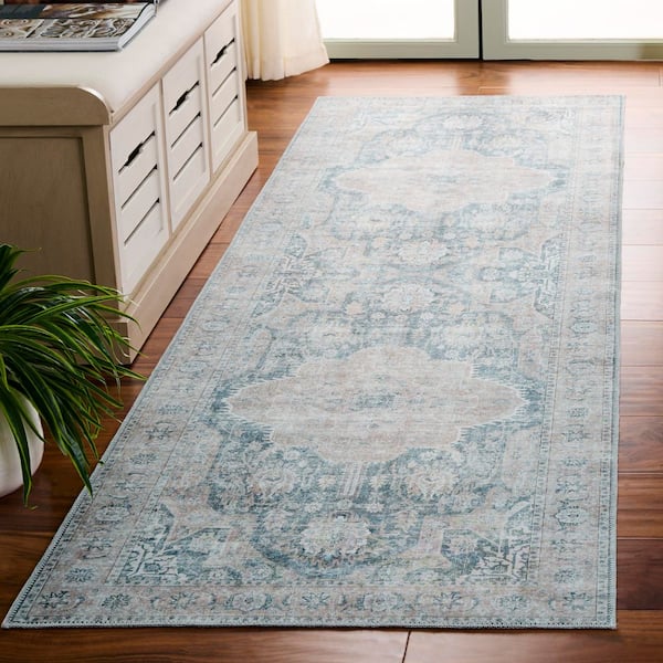 Arizona 3 ft. x 8 ft. Sage/Gray Medallion Runner Rug