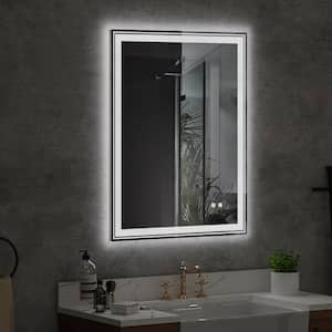 36 in. W x 28 in. H Rectangular Frameless Anti-Fog Memory Wall Front Back LED Bathroom Vanity Mirror with Light Dimmable