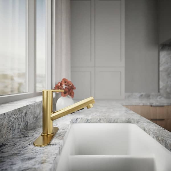 KOHLER Crue Single-Handle Pull Out Sprayer Kitchen Faucet in