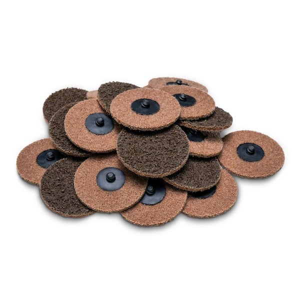 3 in. 60 Grit Aluminum Oxide Sanding Discs for Die Grinder and Power Drill, 25pcs Quick Change Type R Discs