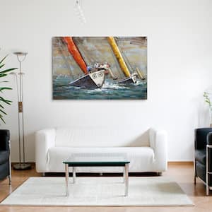 "sailing" Mixed Media Iron Hand Painted Dimensional Wall Decor