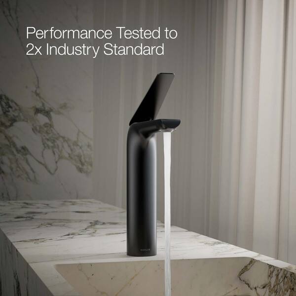 KOHLER Avid Tall Single-Hole with Handle Bathroom Faucet, 1.2 GPM in Matte Black