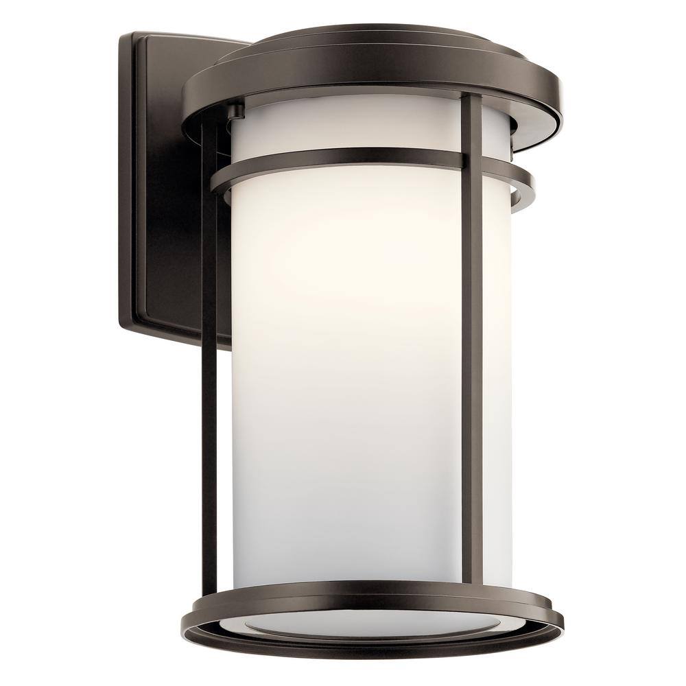 KICHLER Toman 1Light Olde Bronze Outdoor Hardwired Wall Lantern Sconce with No Bulbs Included