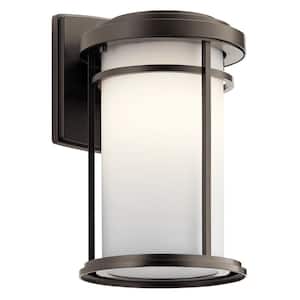 Toman 1-Light Olde Bronze Outdoor Hardwired Wall Lantern Sconce with No Bulbs Included (1-Pack)