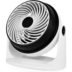 8 in. Table Fan Tabletop Air-Circulator Fan in Black White with 3-Speed Control and 110° Rotation