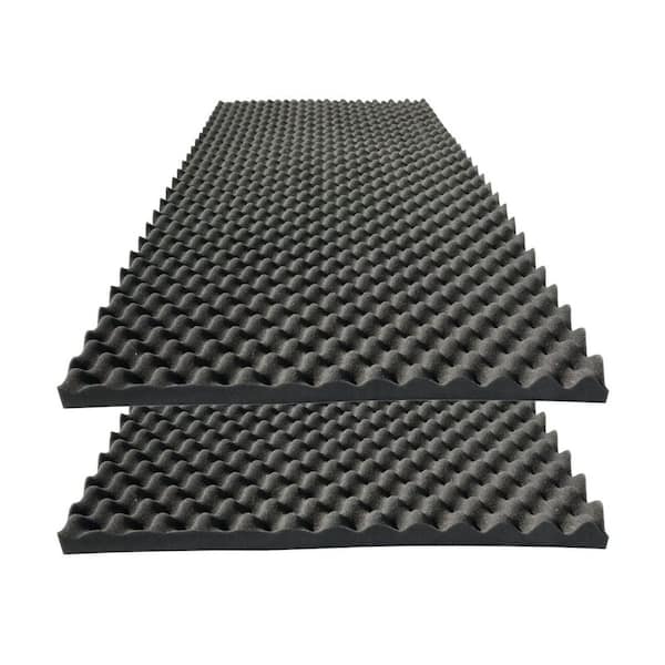 2-Piece Acoustic Panels,48 in. x 24 in. x 2 in. Egg Crate Foam Soundproof Foam Wall Panels
