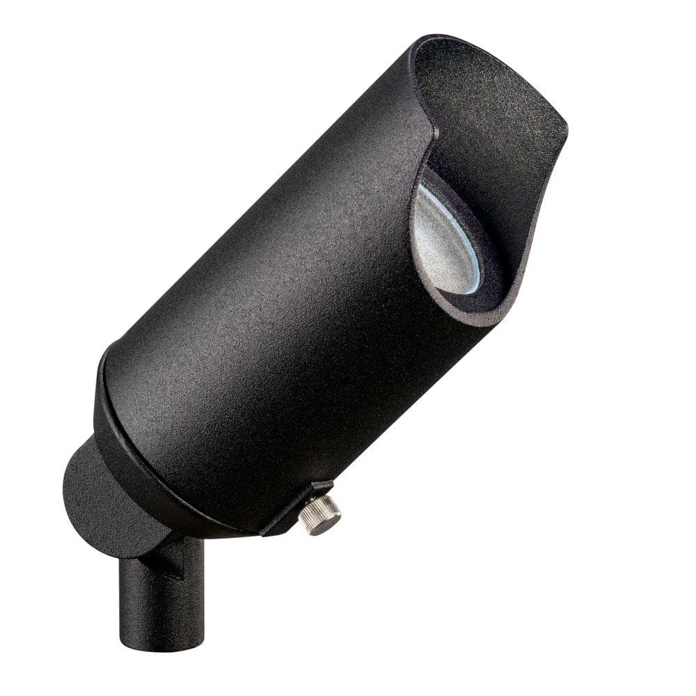Low Voltage 6 in. Textured Black Hardwired Outdoor Weather Resistant Spotli