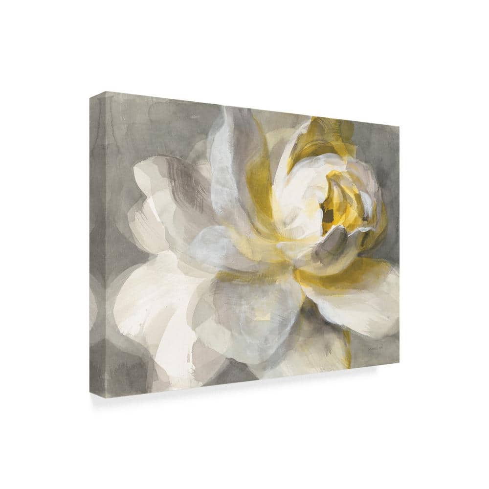Danhui Nai Abstract Rose Yellow and White Canvas Wall Art 32 in