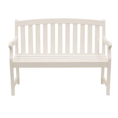 Marley 48 in. 2-Seat White Wood Outdoor Bench