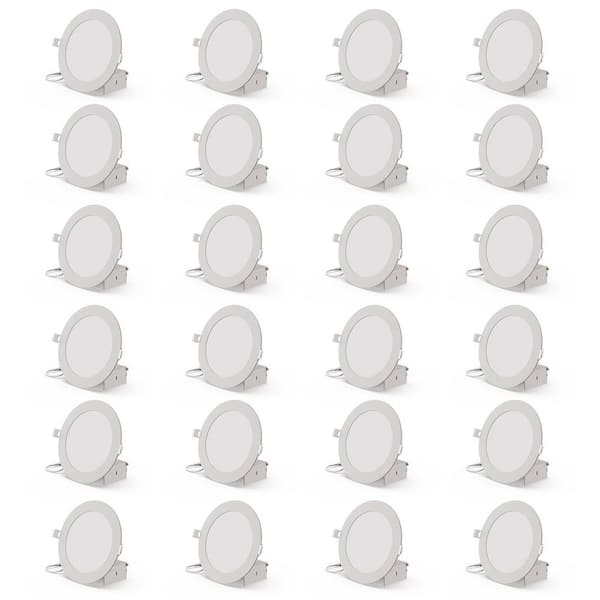 6 in. 3CCT Selectable 12-Watt 1050 Lumens Ultra-Thin Integrated LED Light Kit, Flush Mount Dimmable, Wet Rated (24-Pack)
