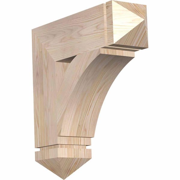 Ekena Millwork 5.5 in. x 22 in. x 22 in. Douglas Fir Thorton Arts and Crafts Smooth Bracket
