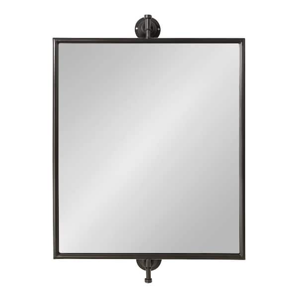 Kate and Laurel Darbridge 30.00 in. H x 20.00 in. W Farmhouse Rectangle Black Framed Accent Wall Mirror