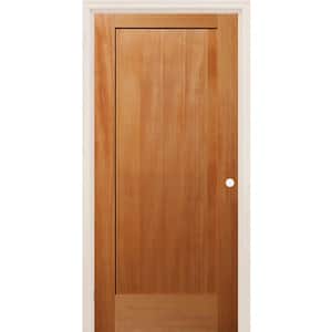 28 in. x 80 in. 1-Panel Left-Handed Shaker Unfinished Fir Wood Single Prehung Interior Door
