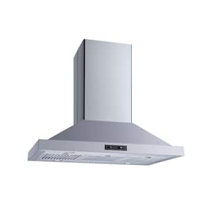 36 in. Convertible Island Mount Range Hood in Stainless Steel with Stainless Steel Baffle Filters and LED Lights