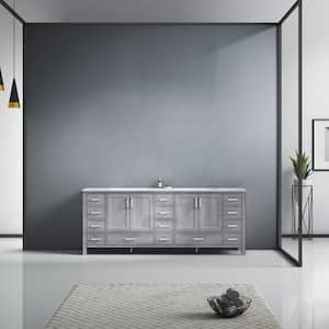 Jacques 84.00 in. W x 22 in. D Double Bath Vanity in Distressed Grey with Marble Top