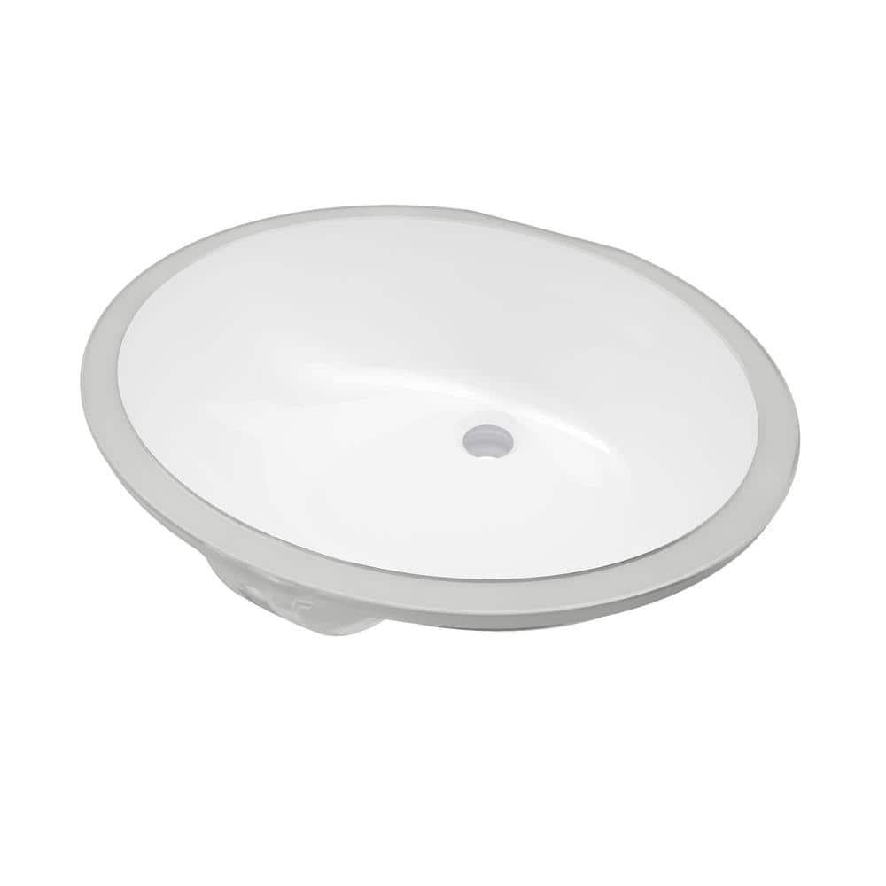 A&E Ansley 8 in. Ceramic Undermount Oval Bathroom Sink with