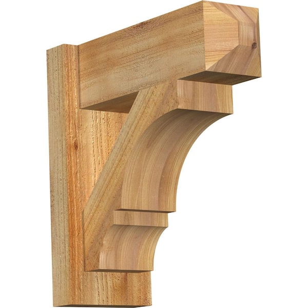 Ekena Millwork 6 in. x 16 in. x 16 in. Western Red Cedar Del Balboa Craftsman Rough Sawn Outlooker
