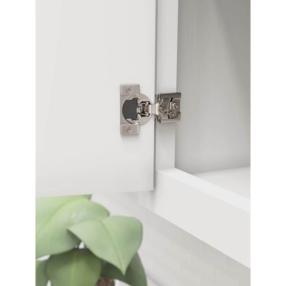 Nickel 1/2 inch Overlay Soft-Close Concealed Cabinet Hinge Pair