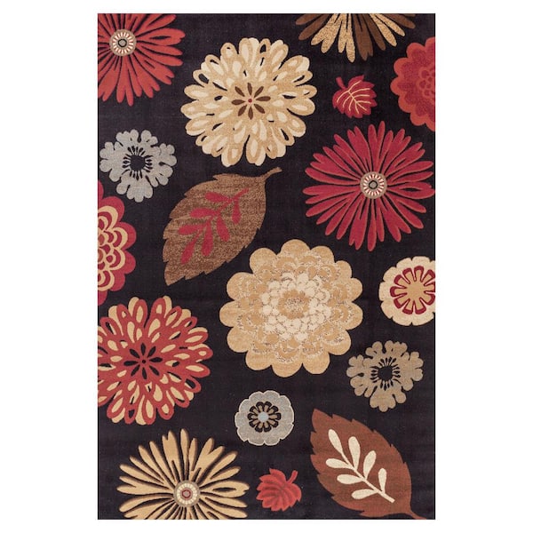 Jewel Kaleidoscope Black 4 ft. x 6 ft. Area Rug
