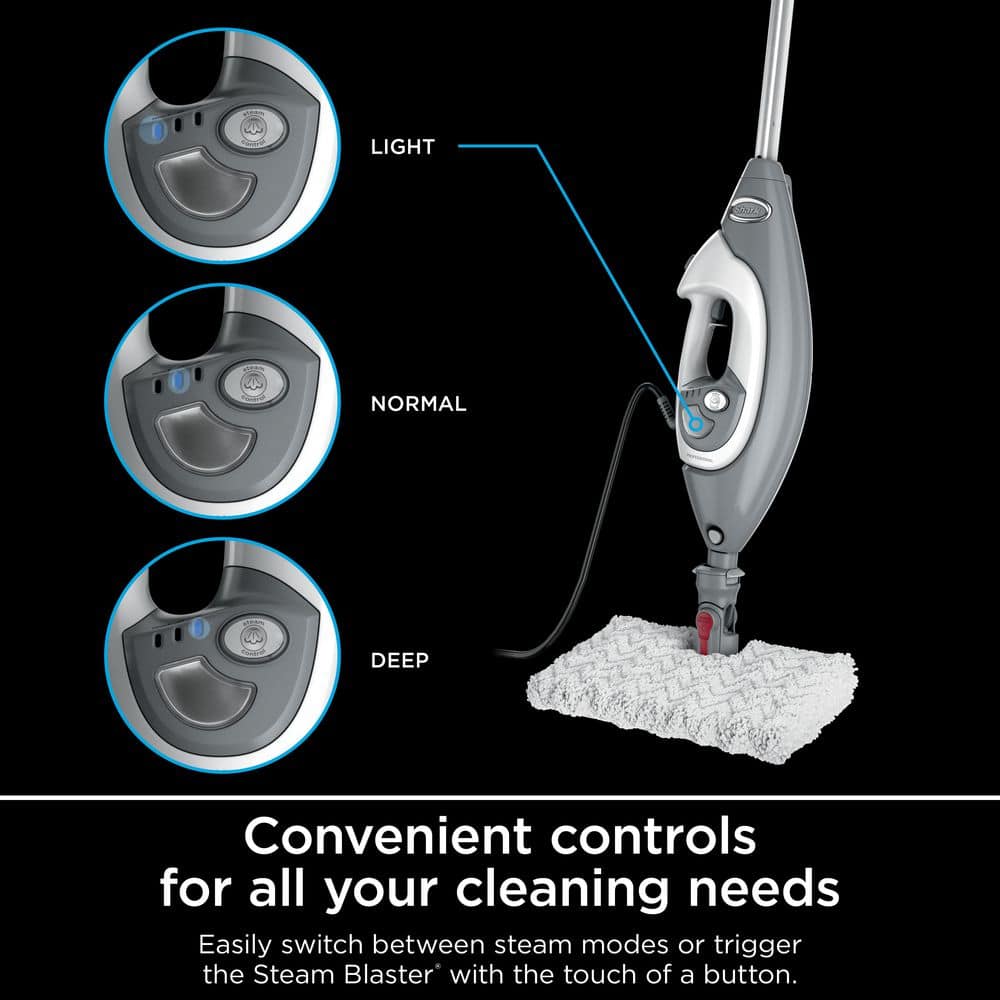 White Handheld 2-in-1 Steam Pocket Mop with Hardwood Steamer