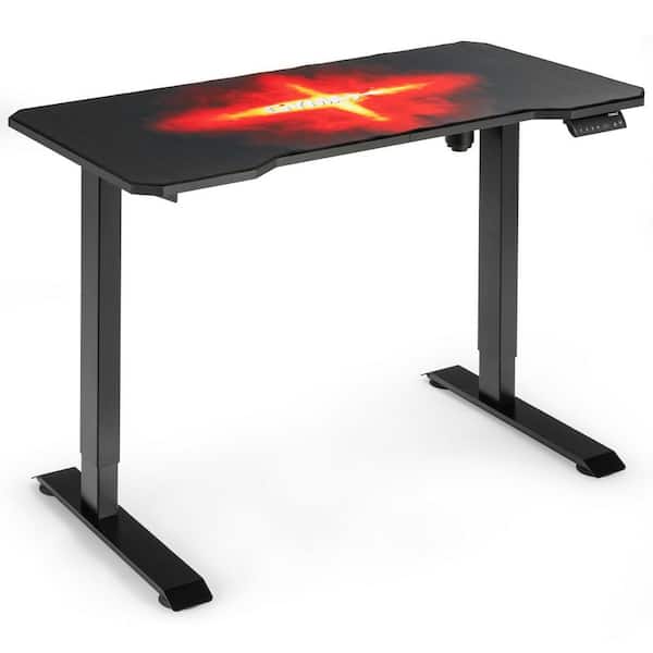 pijn doen Durf rib ANGELES HOME 47 in. Retangular Black Wood Electric Standing Gaming Desk  with Height Adjustable Splice Board 67584-8CK-HW - The Home Depot