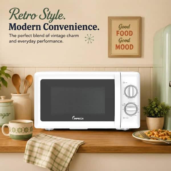 Impecca 0.7 cu. ft. 17 in. Width Countertop Microwave Oven, Retro