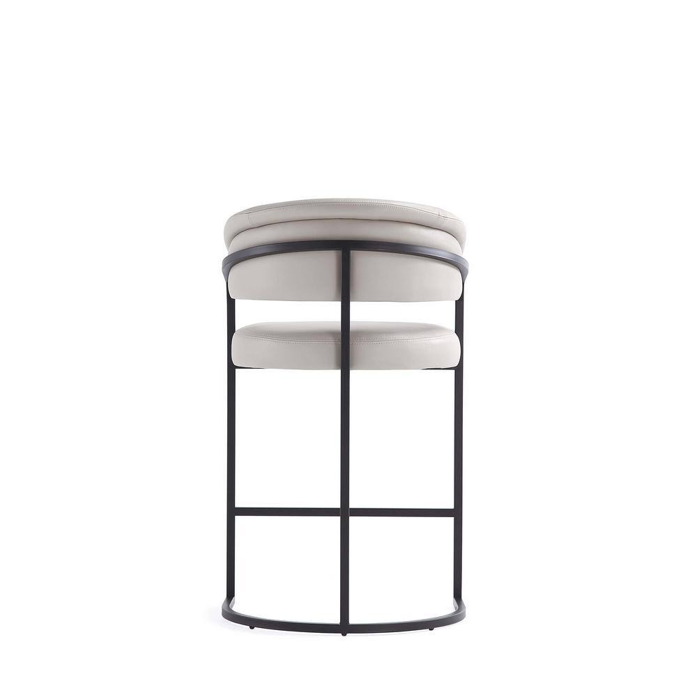 Augusta Light Gray Leatherette Counter Stools with Metal Base, Set of 3