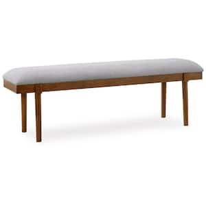 Lyncott Gray/Brown Dining Table Bench Backless 59.25 in.