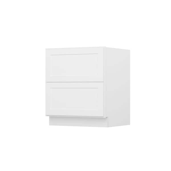 30 in. W 24 in. H 34.5 in. D Ready to Assemble Plywood Base Kitchen Cabinet in Painted White with 2 Drawer