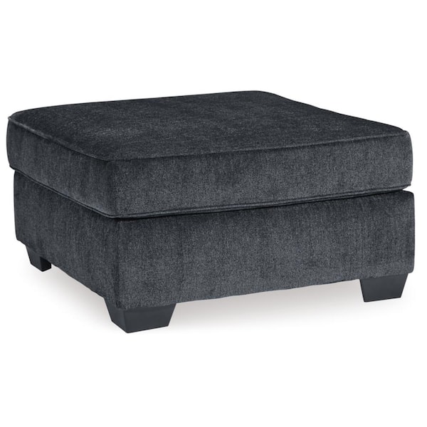 Signature DESIGN BY ASHLEY Altari Black Polyester Square Accent Oversized Ottoman