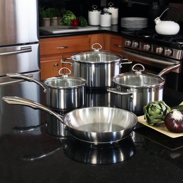 https://images.thdstatic.com/productImages/f7034047-696f-40ad-a610-b3fce5be9cf3/svn/brushed-stainless-steel-chantal-pot-pan-sets-slin-7-fa_600.jpg