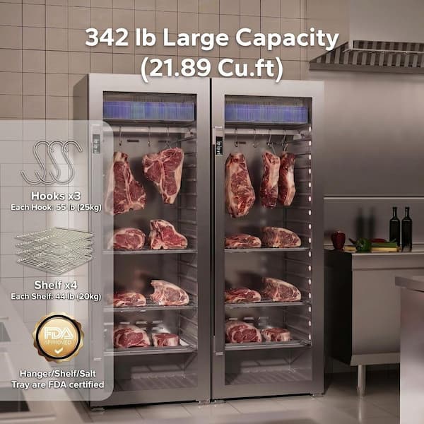 30 in. 21.9 cu. ft. Professional Dry Aging Refrigerator Meat Steak Aging Machine in Stainless Steel Humidity Control