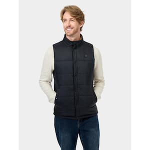 Men's Small Black 7.38-Volt Lithium-Ion Puffer Lightweight Heated Vest with (1) 4.8Ah Battery and Charger
