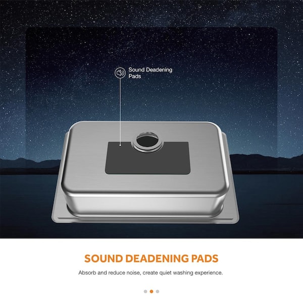 Glacier Bay 33 in. Drop-In Single Bowl 20 Gauge Stainless Steel