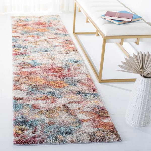 Calista 2 ft. x 5 ft. Rust/Ivory Oversized Floral Runner Rug