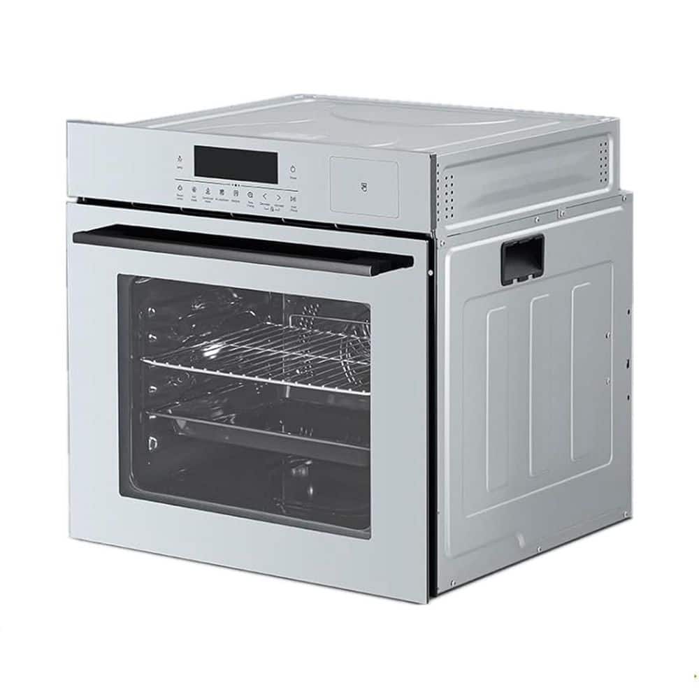 24 in Smart Single Electric Wall Oven with Convection, Steam Cook, Air Frying in Silver Stainless Steel