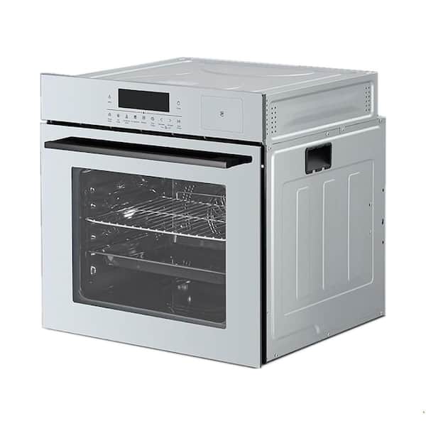 24 in Smart Single Electric Wall Oven with Convection, Steam Cook, Air Frying in Silver Stainless Steel