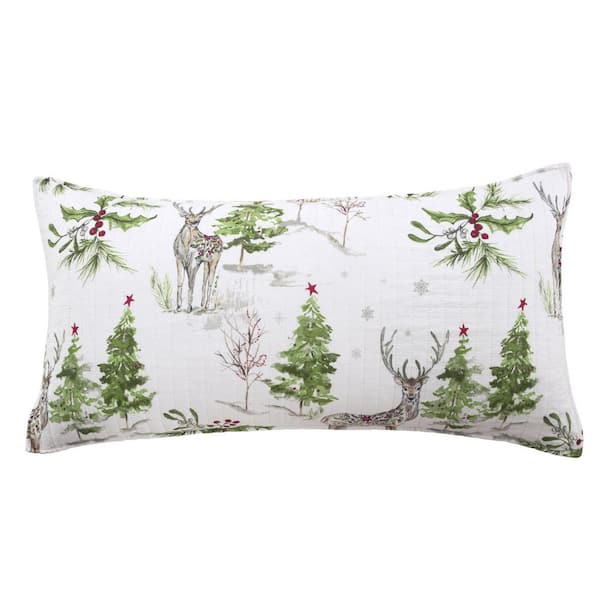 LEVTEX HOME Villa Lugano Sleigh Bells Multicolor Woodland Cotton Front/Microfiber Back King Sham