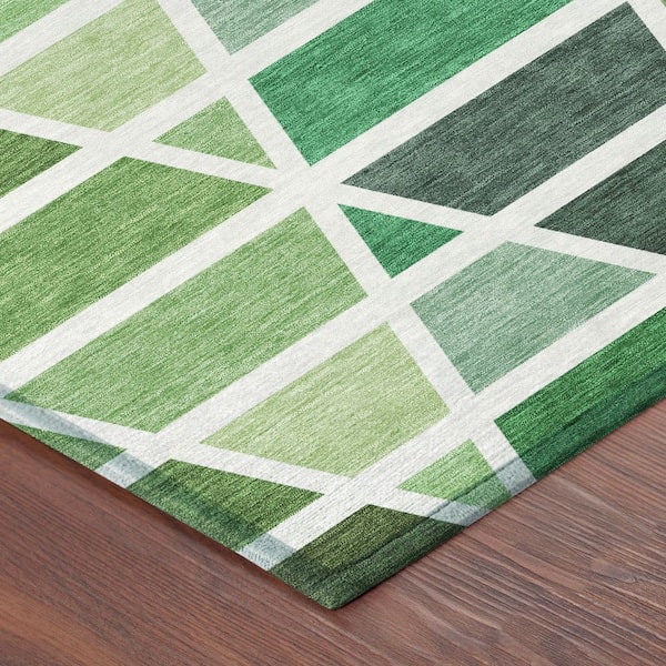 Chantille Machine Washable Indoor/Outdoor Abstract ACN2732 Green 3 ft. x 4 ft. Area Rug