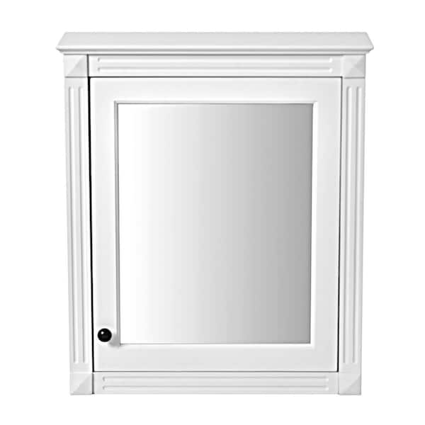 White 24 in. W x 27.76 in. H Rectangular Modern Medicine Cabinet with Mirror, Adjustable Shelf
