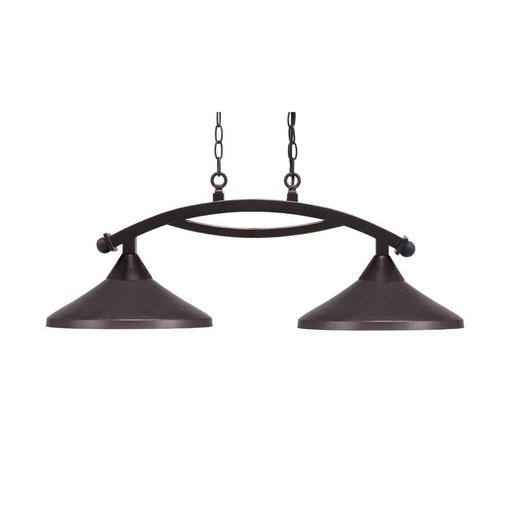 Bridgewater 2 Light Dark Granite Linear Chandelier, Any room with 14 in. Da