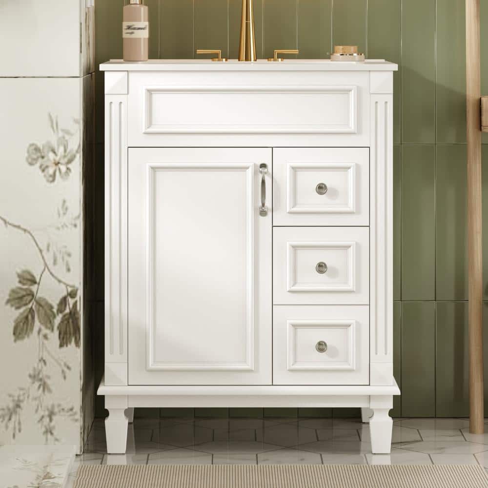 24 in. Bathroom Vanity with Ceramic Sink, Modern Cabinet with 2 Drawers and Adjustable Shelf price history on PriceWatchPro