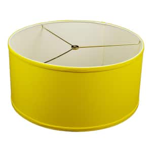 17 in. W x 8 in. H Citrus Yellow/Nickel Hardware Drum Lamp Shade